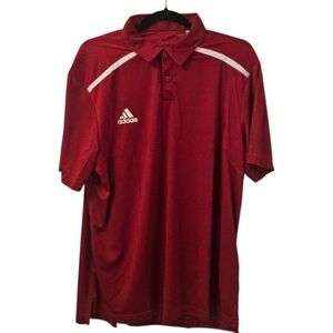 Red and White Adidas Men's Aeroready Polo Shirt